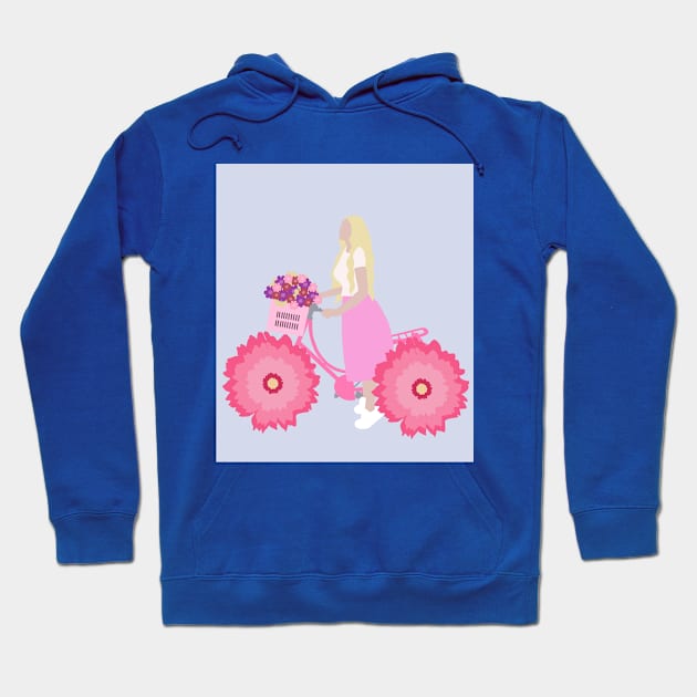 Illustration of a girl on a flower bike. Bright spring illustration Hoodie by Ksesha